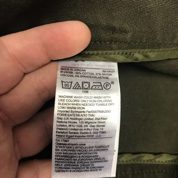 Banana Republic Pants Womens 12 Olive Green Flat Front Mid Rise Flare Stretch - Picture 6 of 11